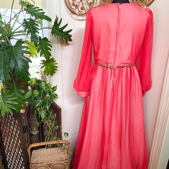 Vintage 70s Chiffon Formal Gown - Picture 2 of 8